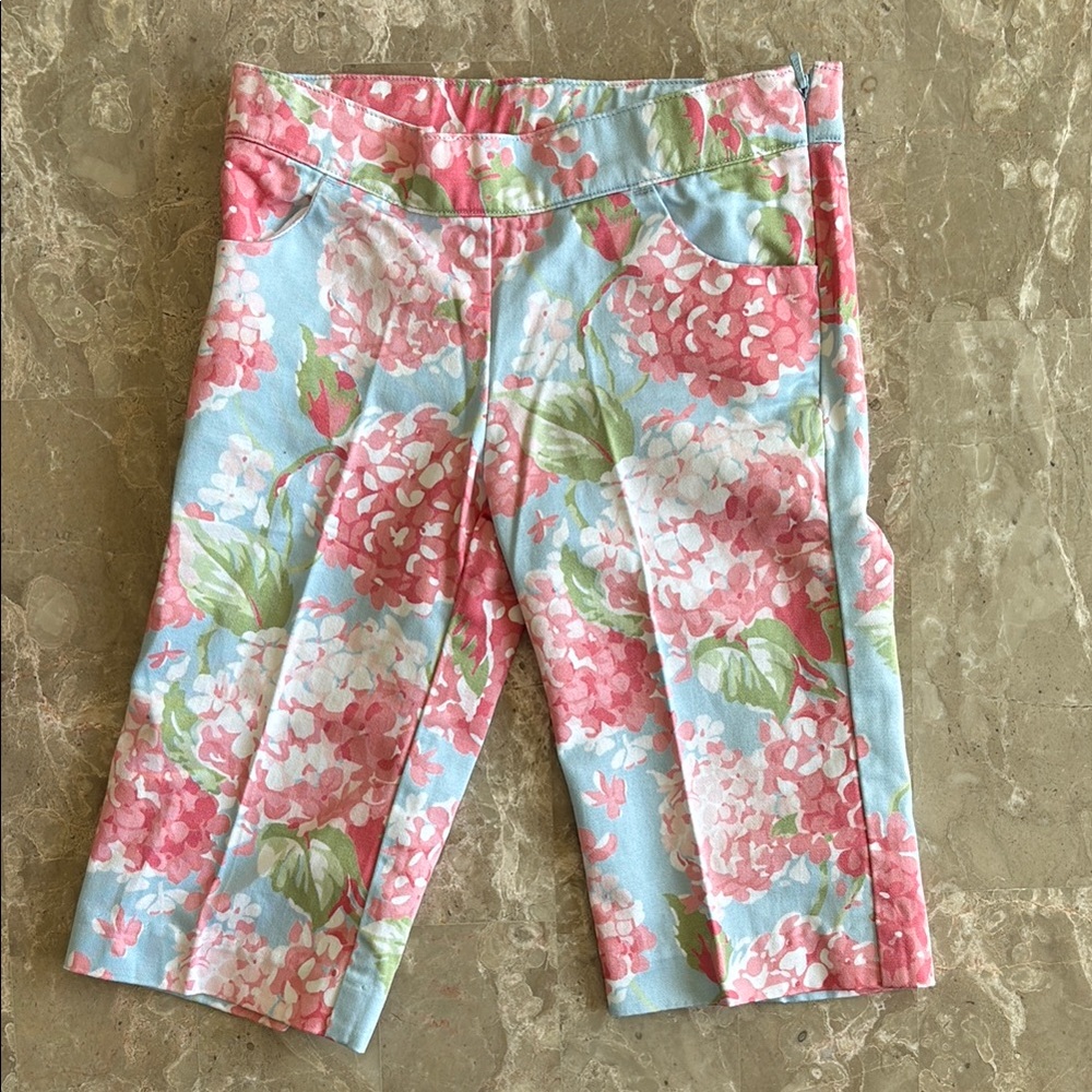 Janie and Jack Floral Print Sateen Pant